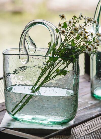 Glass Bag-Shaped Vase