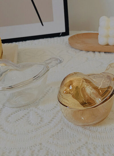 Glass Bird-Shaped Jewelry Box