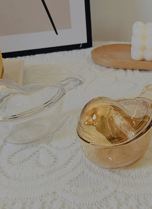 Glass Bird-Shaped Jewelry Box