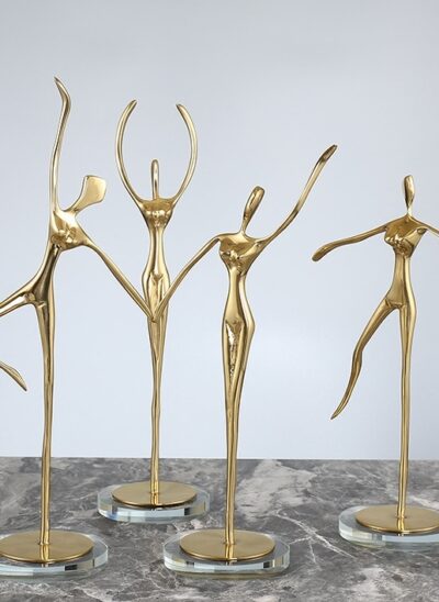 Gold Ballet Dancer Figurine