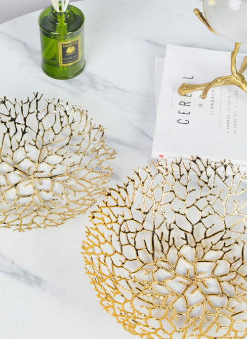 Golden Metal Branched Fruit Trays