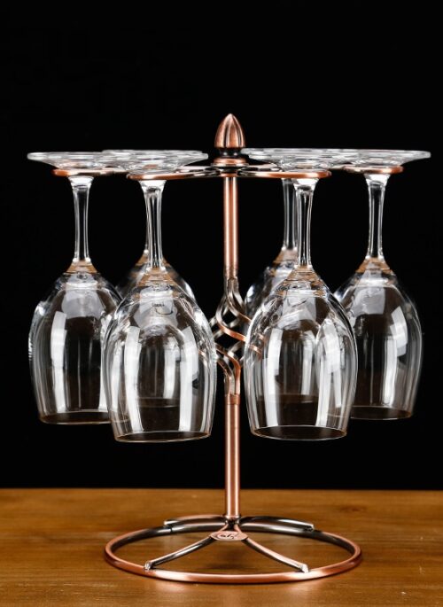 Iron Wine Glass Rack with Round Twisted Detail