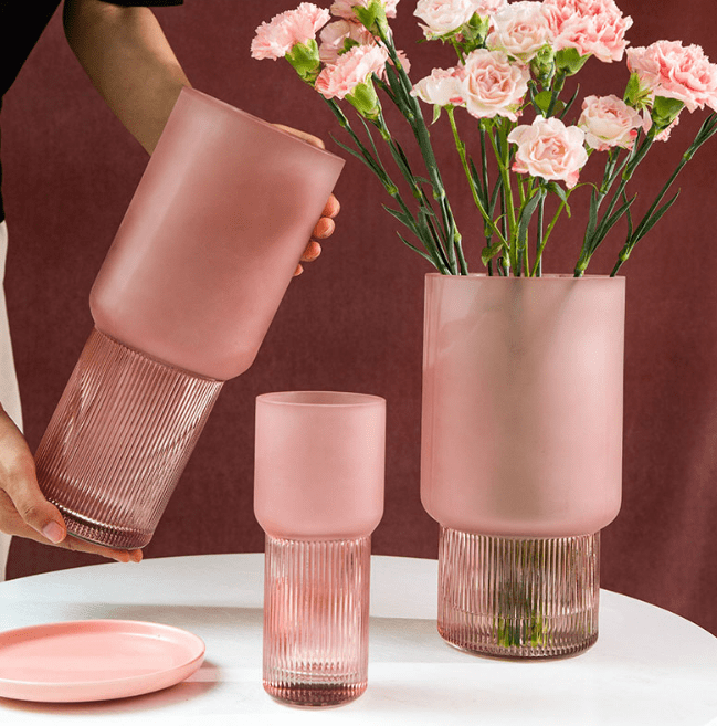 Pink Cylindrical Vase