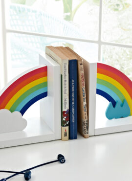 Rainbow Wood Bookends