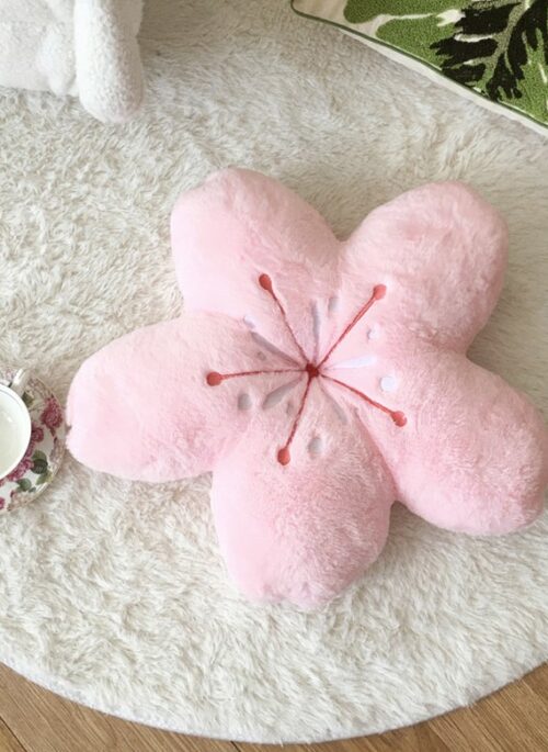 Soft Cherry Blossom Flower Pillow