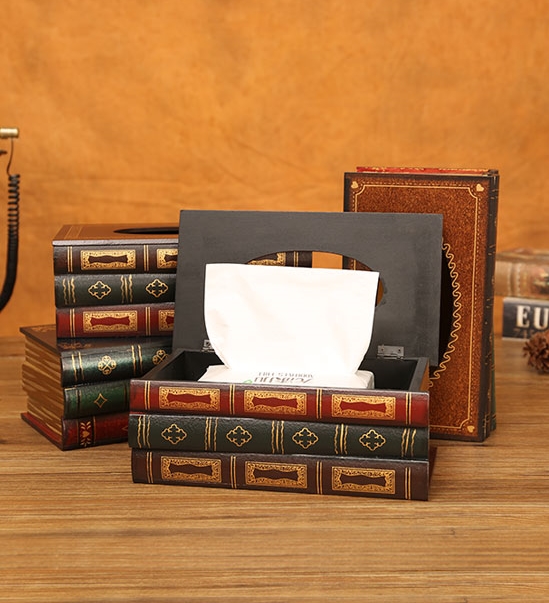 Stacked Books Tissue Box