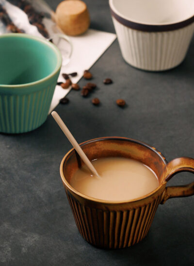 Vintage Ceramic Coffee Cup and Spoon Set