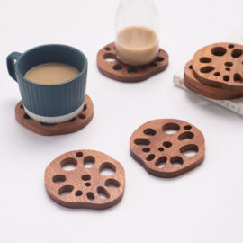 Wooden Lotus Root Slice Coasters