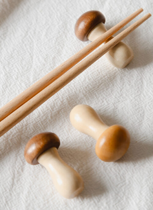 Wooden Mushroom-Shaped Chopstick Rest