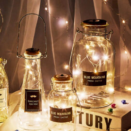 Fairy Lights in a Glass Jar Lamp