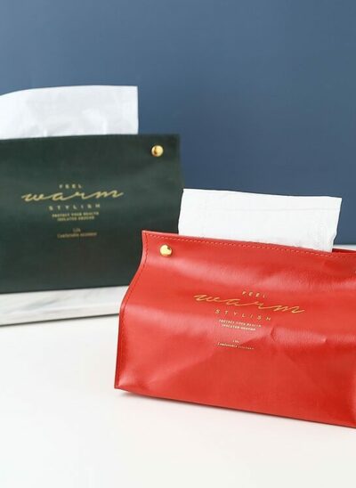Foldable Leather Tissue Box