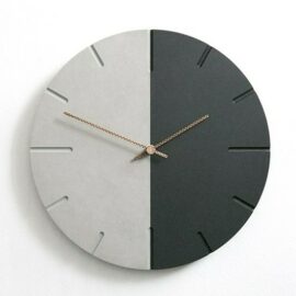 Half Black and Grey Round Clock