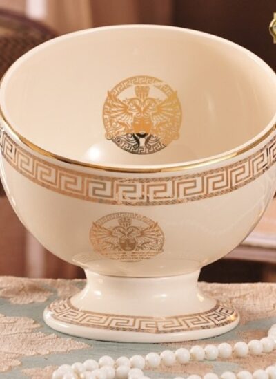 Half Sphere Ceramic Catchall Bowl with Base