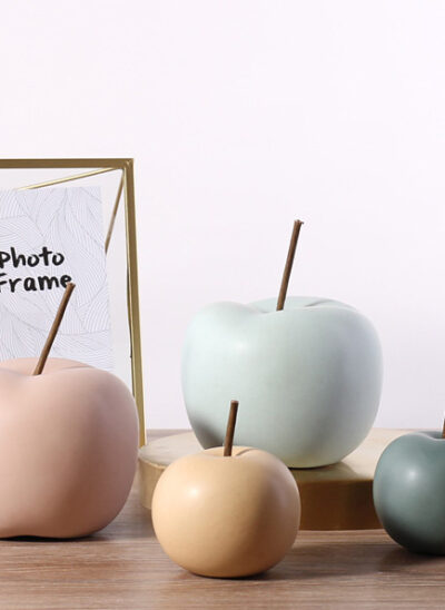 Pastel Ceramic Apple Figurines