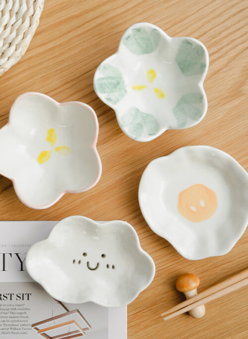 Porcelain Hand-Painted Pastel Saucers