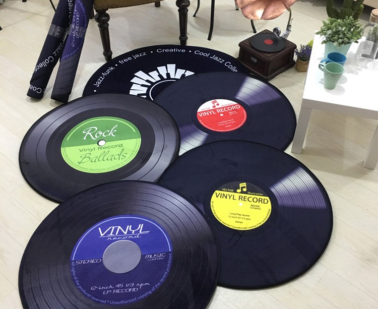 Round Vinyl Record Area Rug