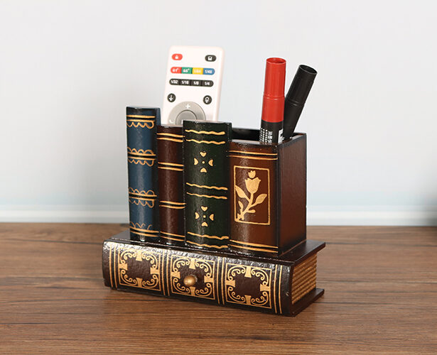 Stacked Books Small Pen Holder
