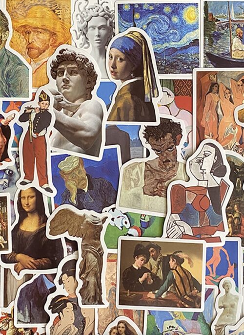 Van Gogh with Mixed Artists and Art Stickers Set of Fifty