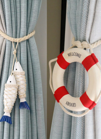 Fish and Lifebuoy Curtain Tiebacks