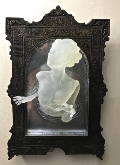 Ghost Woman in the Mirror Glow-in-the-Dark Resin Wall Decor
