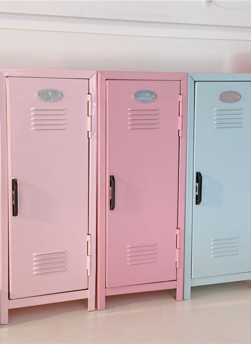 Mini Pink Metal Locker Storage