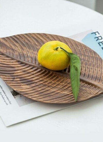 Wooden Leaf-Shaped Plate