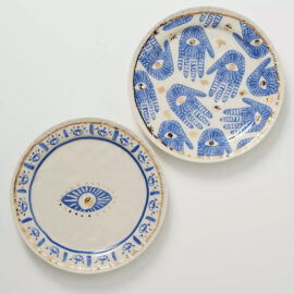 Blue Evil Eye Ceramic Dinner Plates
