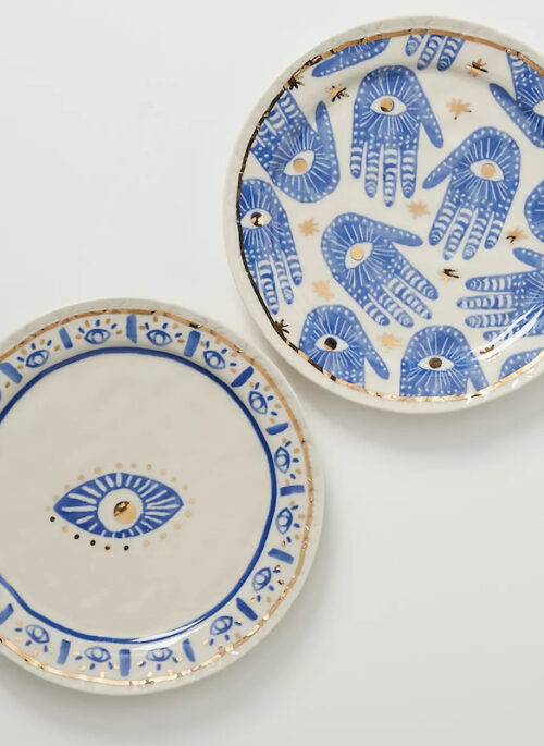 Blue Evil Eye Ceramic Dinner Plates