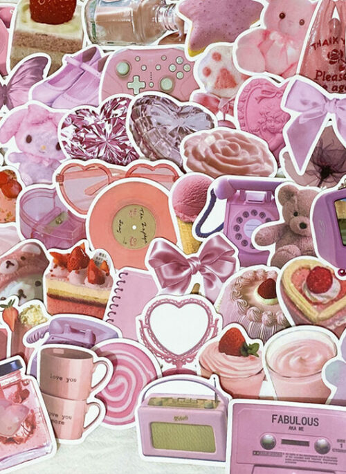 Coquette Pink Motifs Sticker Set