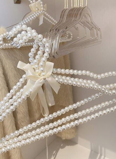 Pearl and Glitter Acrylic Clothing Hangers