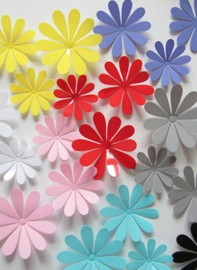 3D Plastic Flowers Wall Decoration