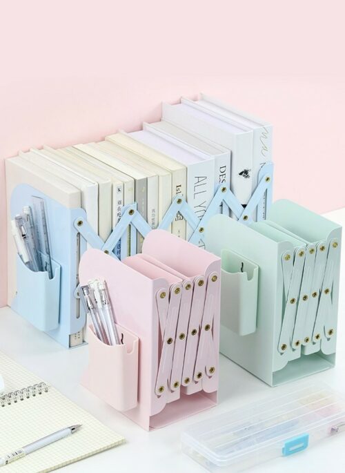 Pastel-Colored Adjustable Metal Bookends