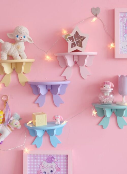 Wooden Bow Wall Shelf