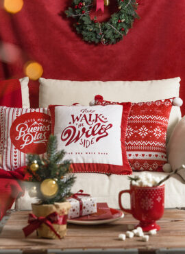 Christmas-Themed Throw Pillowcase