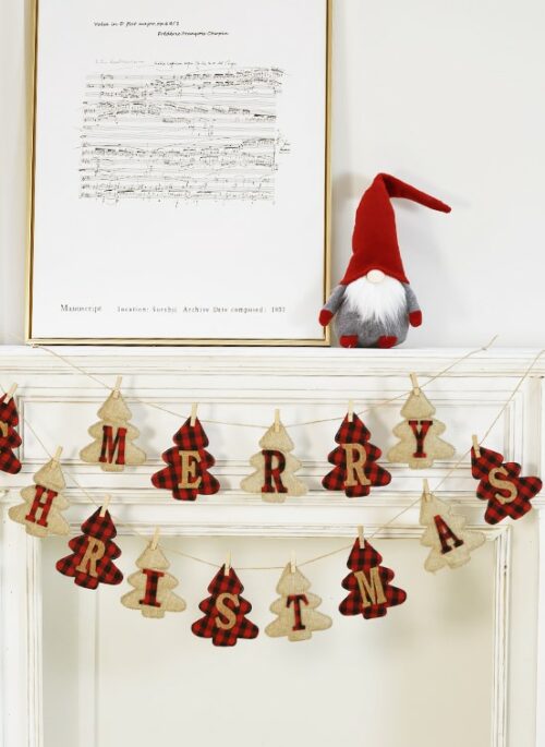 Fabric Merry Christmas Hanging Flag