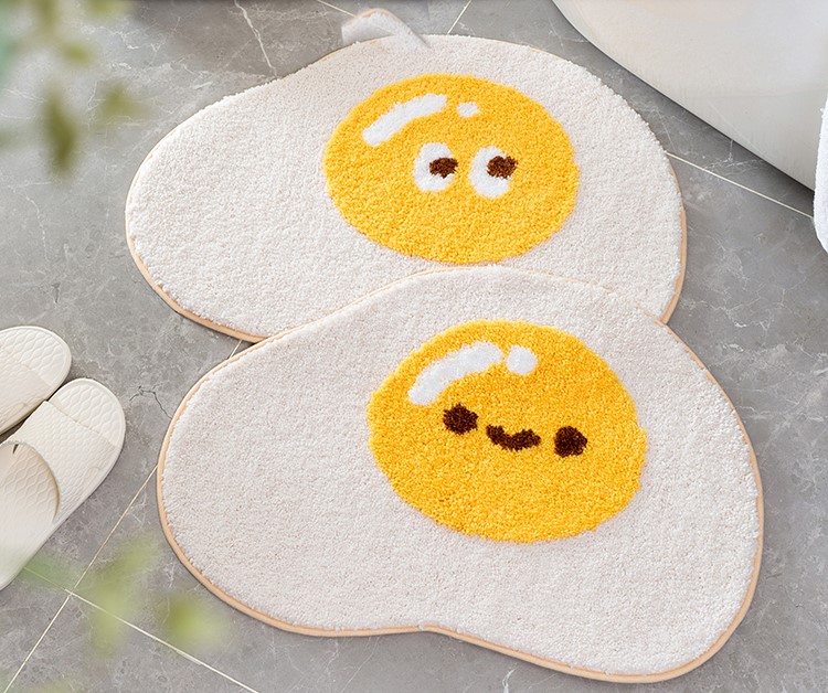 Fried Egg with Face Rug