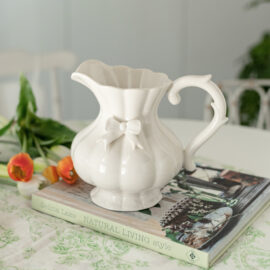 Ceramic Vintage Style Vase with Bow