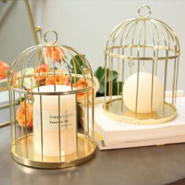 Gold Cage Candle Holder