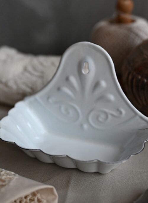 White Antique Style Soap Holder