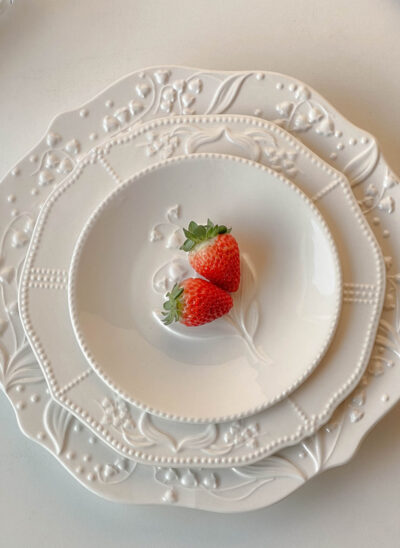 Ceramic Floral Embossed Plate