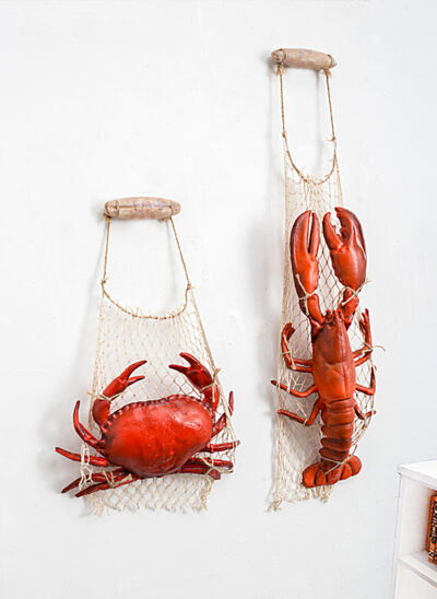 Lobster Crab with Net Wall Decoration