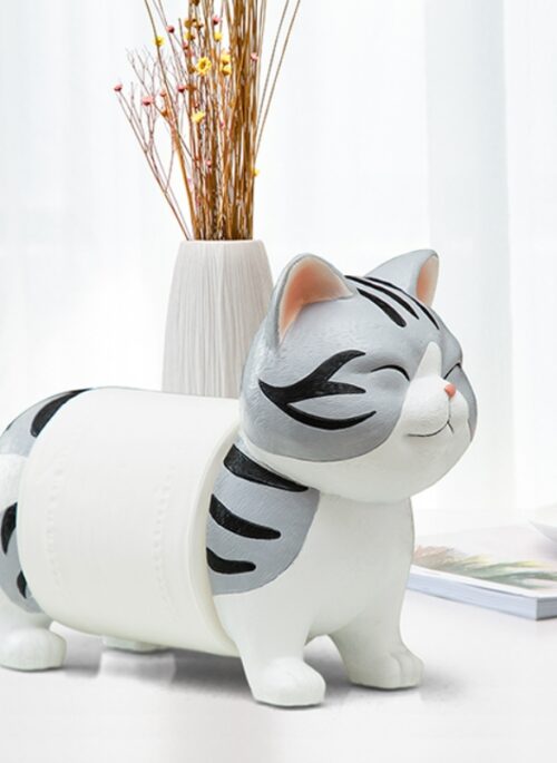 Kawaii Cat Tissue Roll Holder
