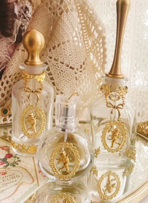 Perfume Bottle with Gold Embellishment