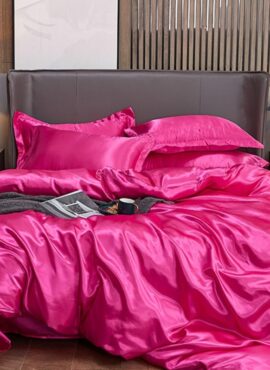 Silk Neon Pink Set of Four Bed Linen