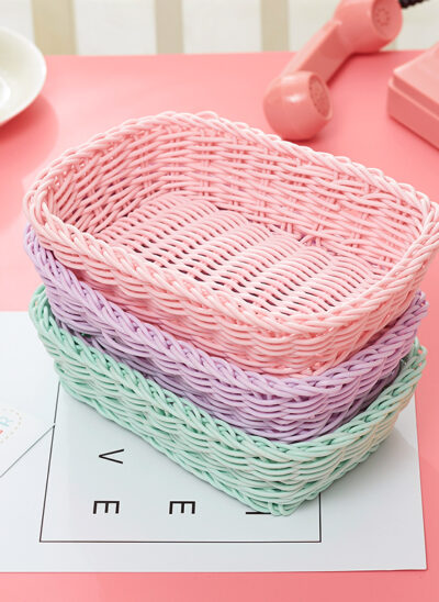 Woven Plastic Rattan Basket