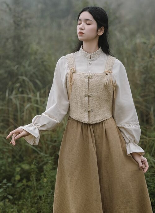 Apricot Buttoned Vest