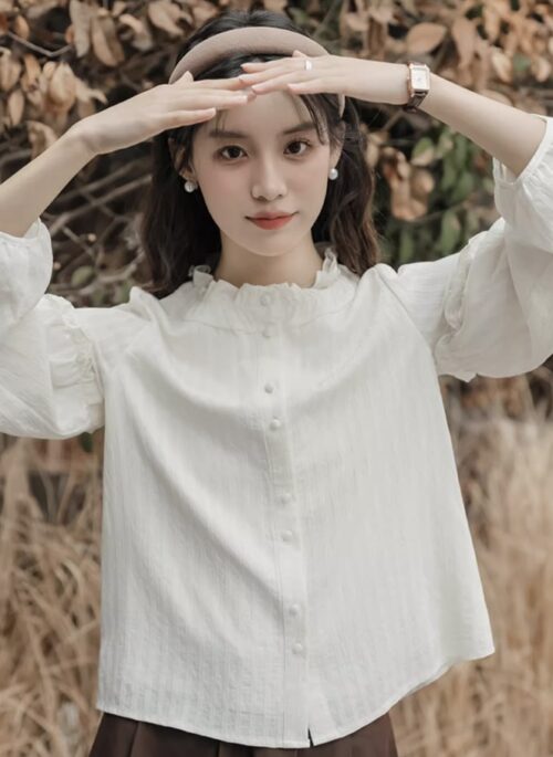 Off-White Ruffled Collar Blouse