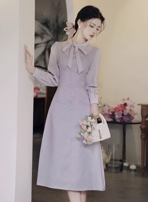 Lavender Purple Vintage Suspender Dress