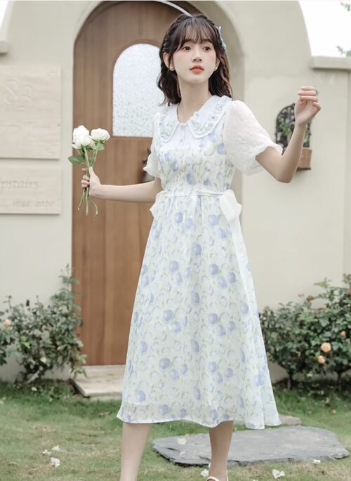 Puff Sleeved Floral Dress