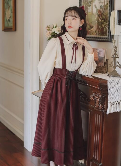 Suspender Dress With Cinched Waist